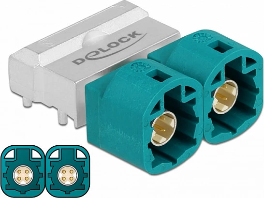 Adapter DeLOCK 90356 HSD Z mashkull 90°, kontakte të veshura me ar, blu