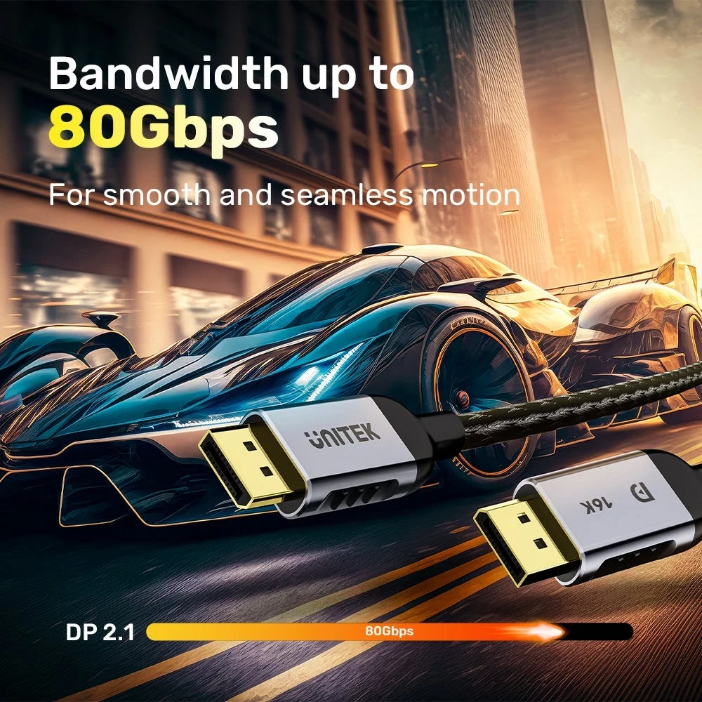 Kabllo DisplayPort UNITEK C1626GY01-1.5M, Gri