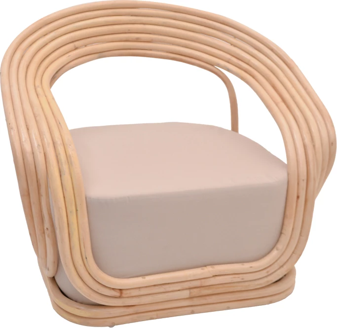 Karrige për pushim Radictive rattan ngjyrë natyrale me jastëk bezhë 88x57x73cm