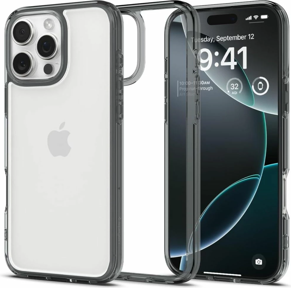 Mbështjellës Spigen Ultra Hybrid për iPhone 16 Pro, Transparent