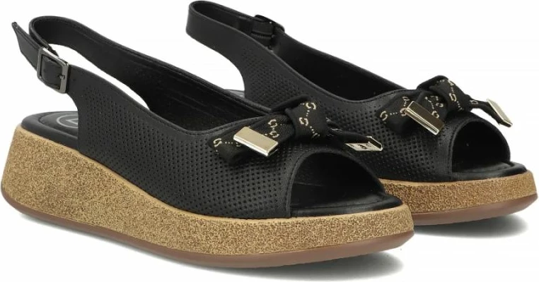 Sandale wedge për femra Filippo DS7582, të zeza [Madhësia: 39]