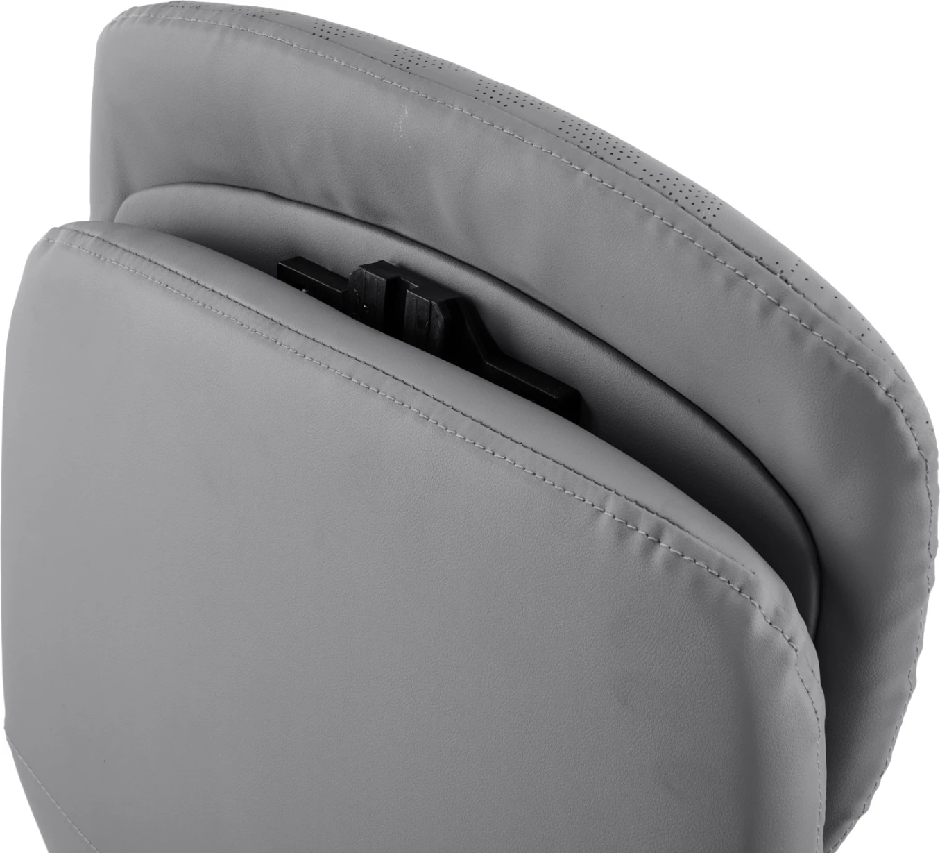 Karrige zyre TEETER, lëkurë sintetike gri, bazë kromi, 67x66x121cm