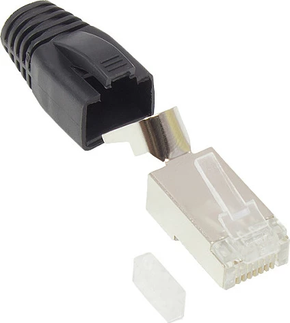 Konektor rrjeti GoodConnections GC-N0093, RJ-45, Cat6a, kontaktë të arta, i zi