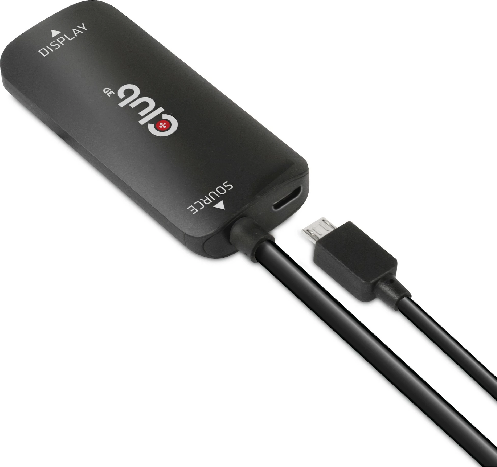 Adapter Club3D HDMI + MicroUSB në DisplayPort 4K120Hz, 1m, i zi