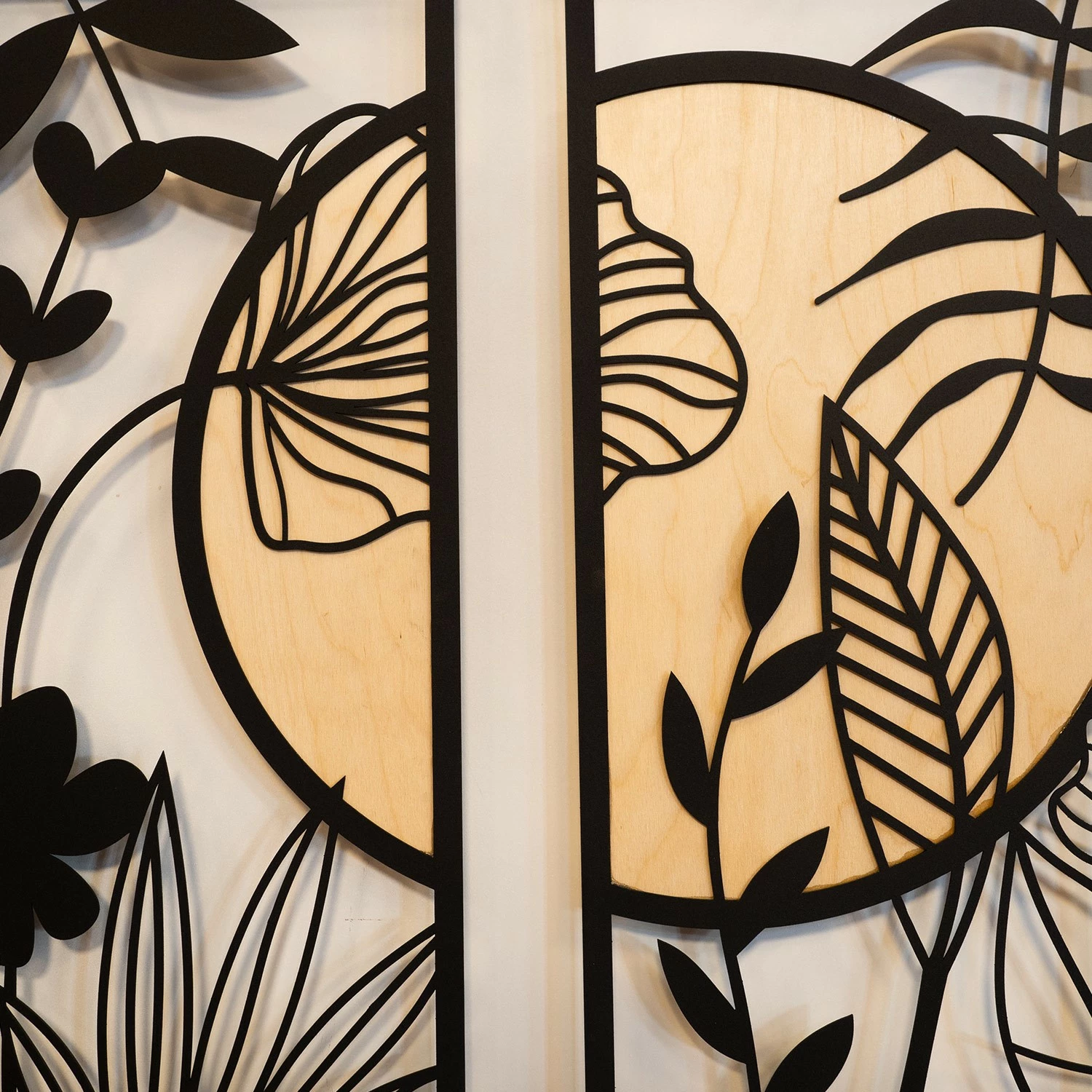 Aksesor dekorativ metalik për mur, Wallity, Ginkgo Wood, APT601MS