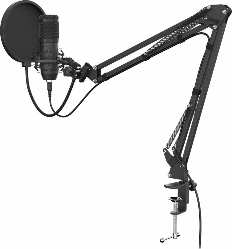 Mikrofon Krux EDIS 1000 KRX0109 USB kondensator kardioid me boom arm, set, i zi