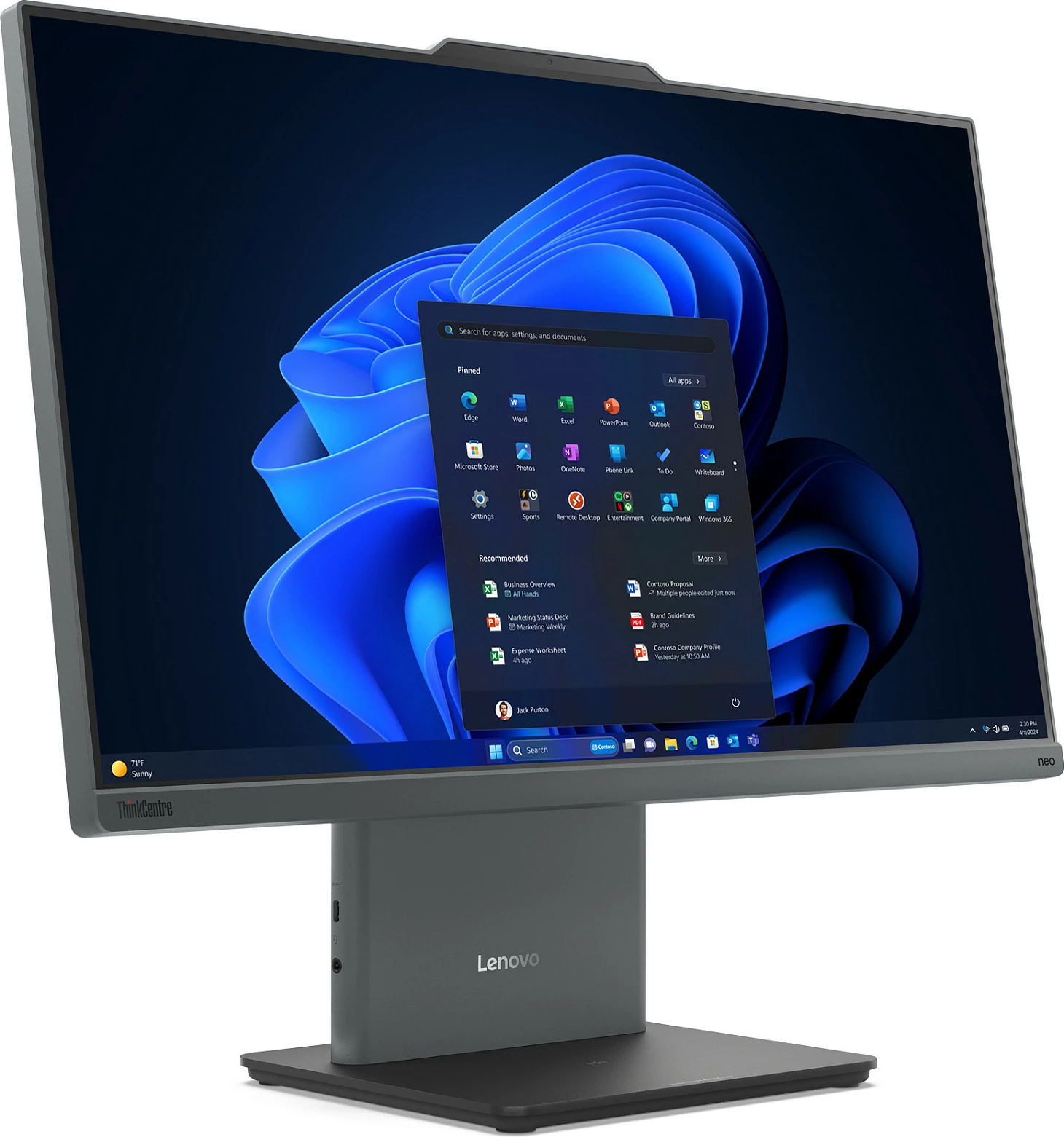 Kompjuter All-in-One Lenovo ThinkCentre neo 50a 24 Gen 5, 23.8 inç FHD, Intel Core 5, 16GB RAM, 512GB SSD, Windows 11 Pro, Luna Grey
