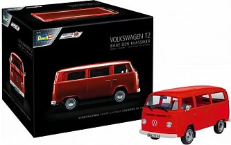 Komplet montimi Revell VW T2 Bus, model autobusi 1:24, 109 pjesë, kuqe/zezë/bardhë