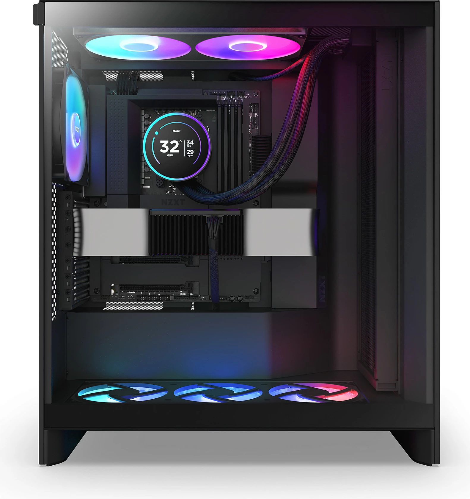 Ftohës uji AIO për CPU NZXT Kraken Elite V2 420 RGB RL-KR42E-B2, 3x140mm, ekran IPS, i zi