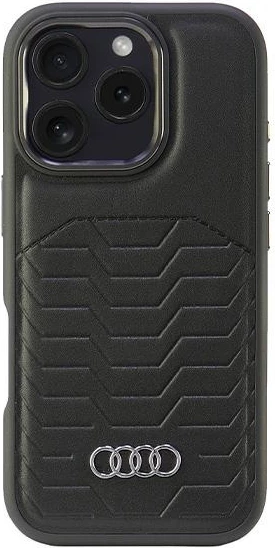 Mbështjellës Audi Synthetic Leather MagSafe për iPhone 16 Pro 6.3", i zi