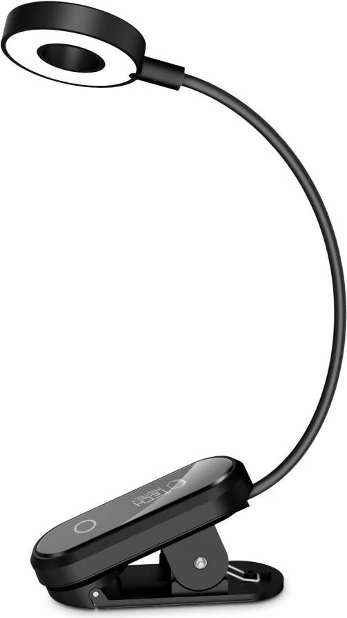 Llambë leximi me klip Tech-Protect LL100, 10 LED, 3 ngjyra drite, USB-C, kabllo USB-A/USB-C 30 cm, e zezë