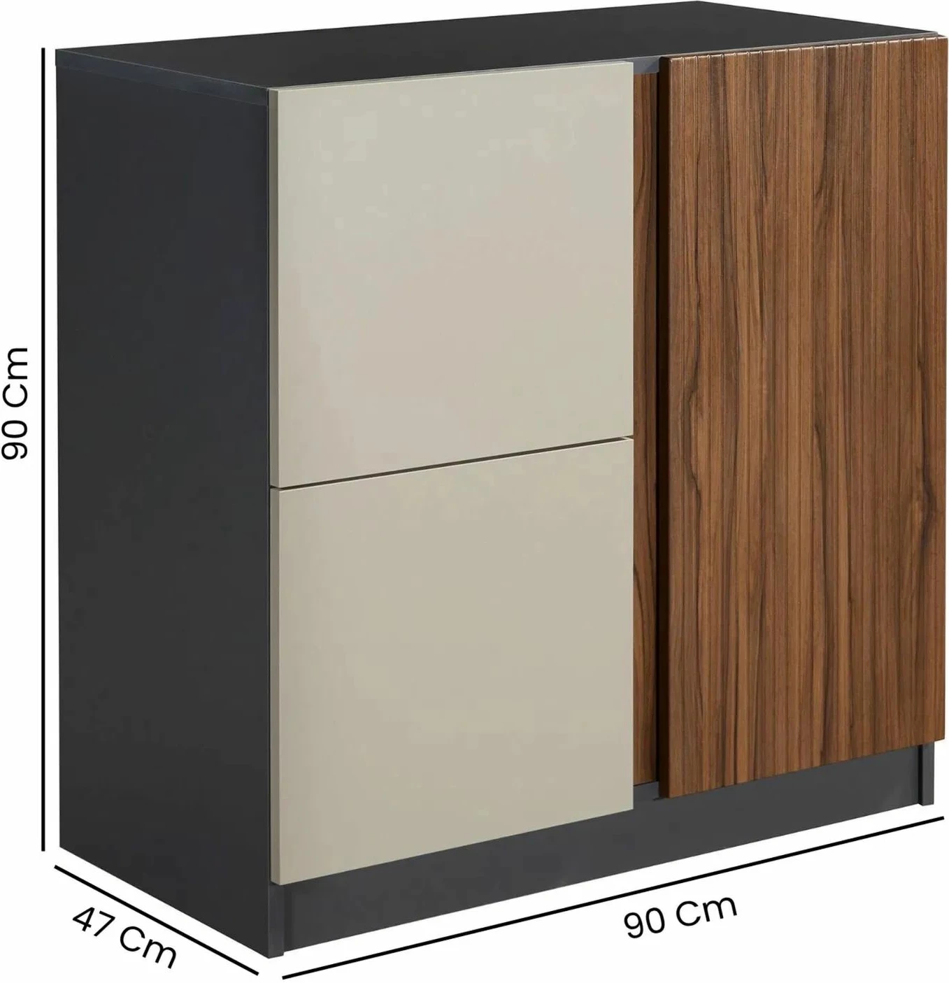 Dollap multifunksional Skye Decor, Tuval 069, anthracite dhe walnut