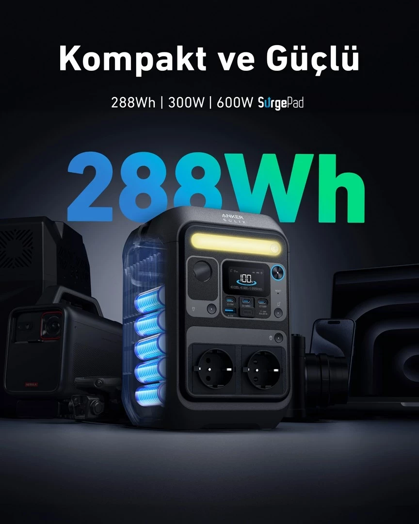 Stacion portativ Anker SOLIX C300X, 288Wh, 600W