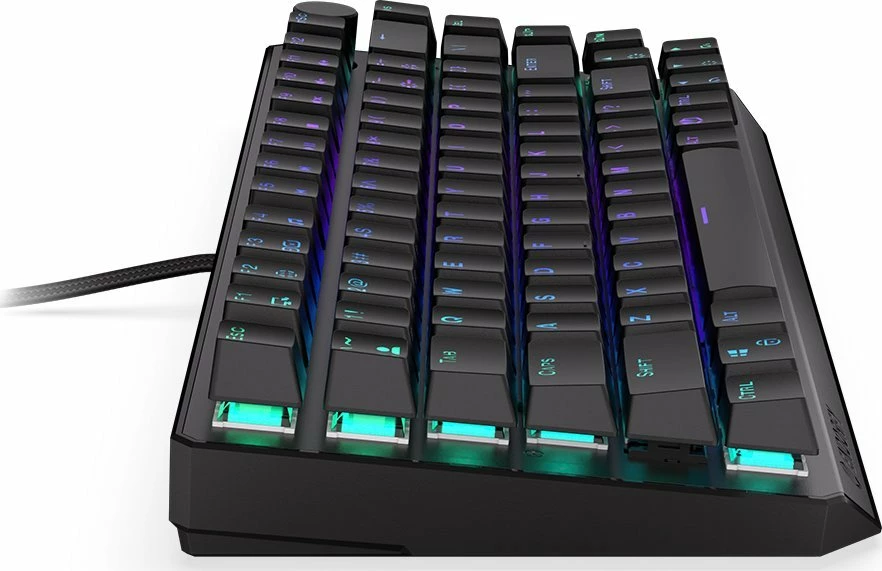 Tastierë mekanike gaming Endorfy Thock 75% Wireless Red (EY5A073), Kailh Box Red, RGB, Bluetooth/2.4GHz/USB, US layout, e zezë