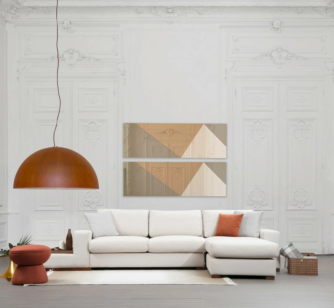 Këndore Atelier del Sofa, Loop 19, me tavolinë, e bardhë