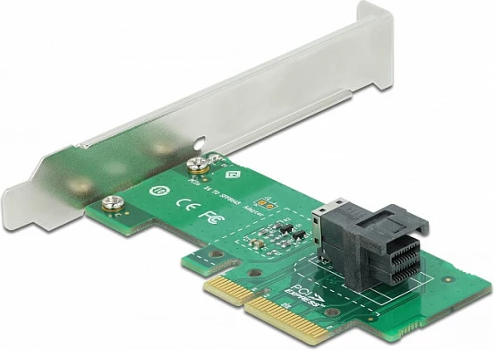 Kartë zgjerimi PCIe DeLOCK, PCIe 4.0 x4 në 1x SFF-8643 (NVMe), low-profile