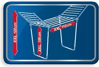 Tharëse rrobash Leifheit Pegasus 180 Solid MAXX 18 m, 15 kg, me 2 grepëza, bardhë/kaltër