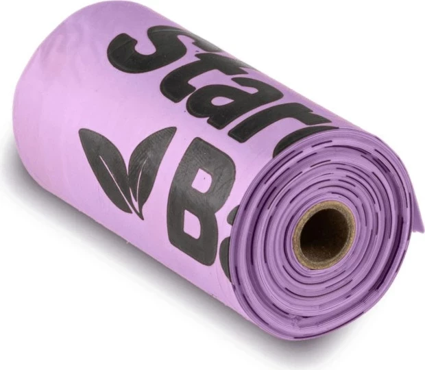 Qese kompostuese Starch Bag, 8x15 copë, Lila