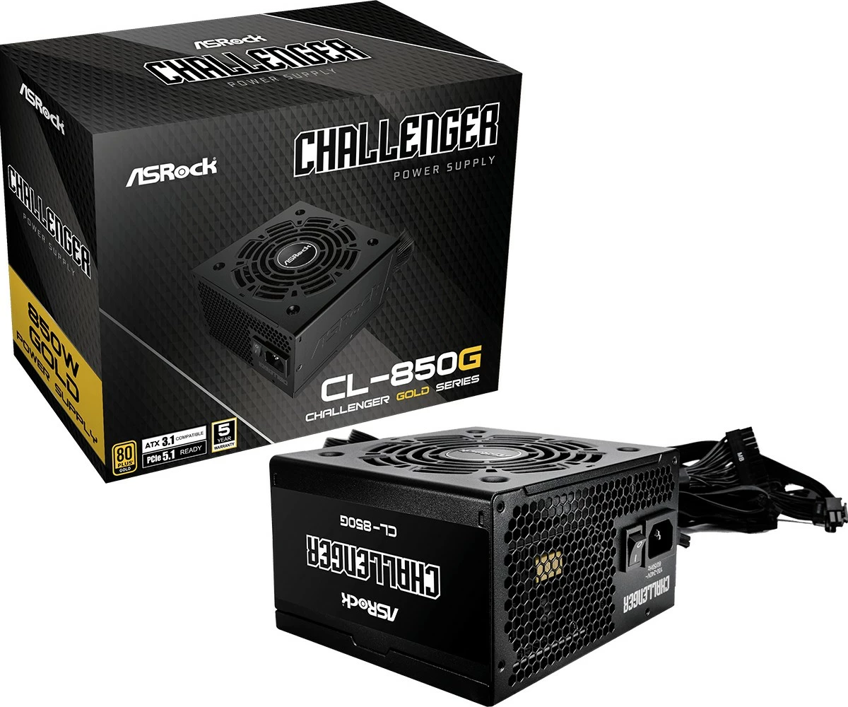 Furnizues energjie ASRock Challenger CL-850G, 850W, 80+ Gold, e zezë