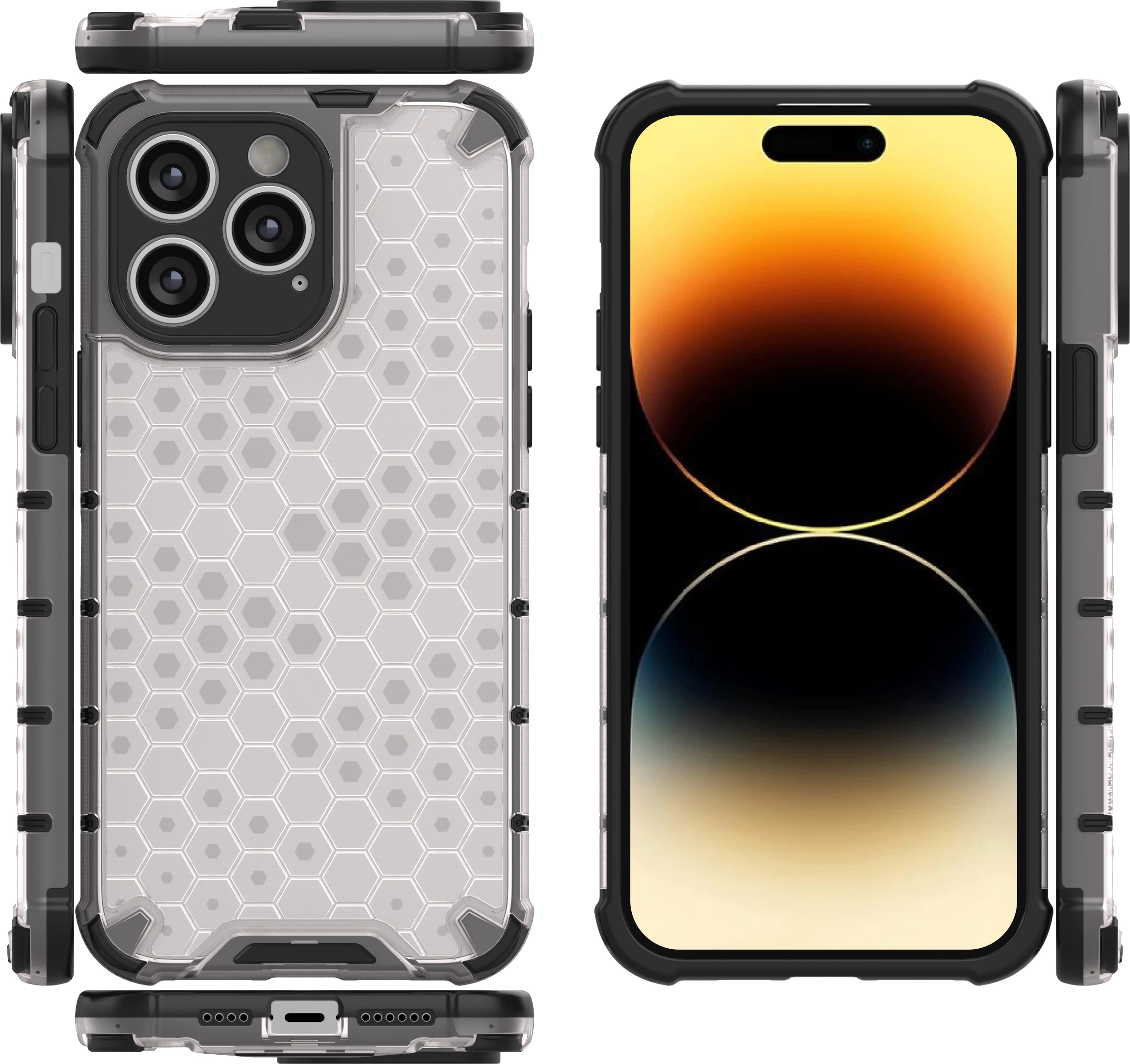 Mbështjellës Hurtel Honeycomb për iPhone 14 Pro, kaltër