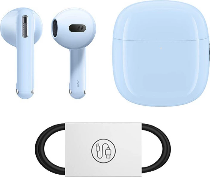 Kufje TWS, Baseus, Bowie WX5, Bluetooth 5.3, ANC, 6.5h/30h, USB-C, blu