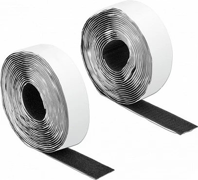 Shirit Velcro DeLOCK 5 m x 25 mm, vetëngjitës, i zi