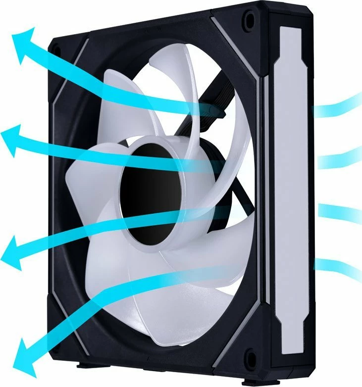 Ventilator PC Lian Li UNI FAN SL-INF 140 Reverse Blade (UF-RSLIN140-1B) ARGB PWM 140mm, zi/gri, 1 copë