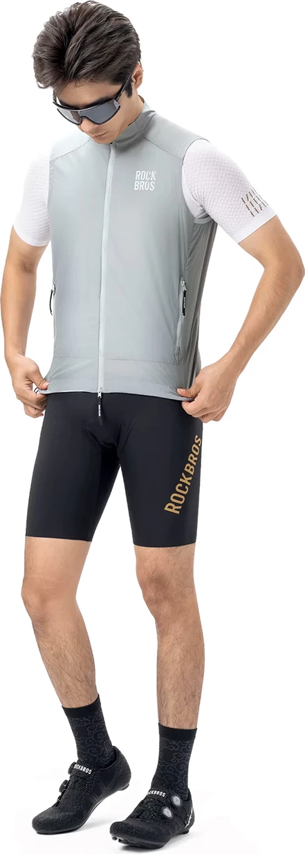 Jelek çiklizmi Rockbros YDMJ003, madhësi M, kundër ere, UPF50+, zinxhir YKK dy-drejtimësh, i palosshëm, bardhë/gri