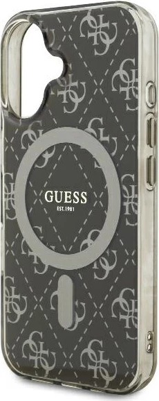 Mbështjellës Guess IML 4G Background MagSafe për iPhone 16, Kafe