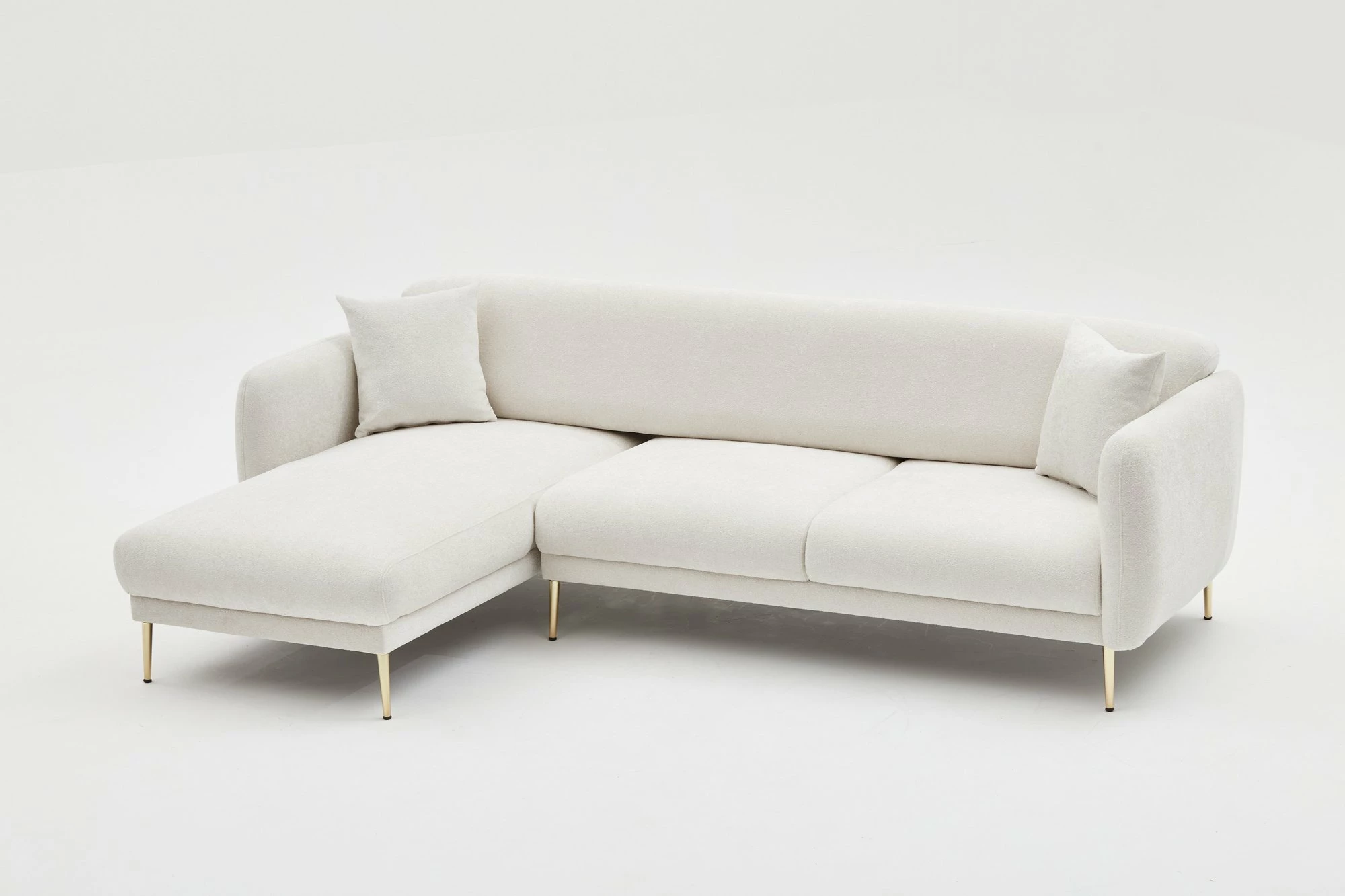 Kënd-sofë-krevat Atelier del Sofa, Simena, këndi majtas, krem