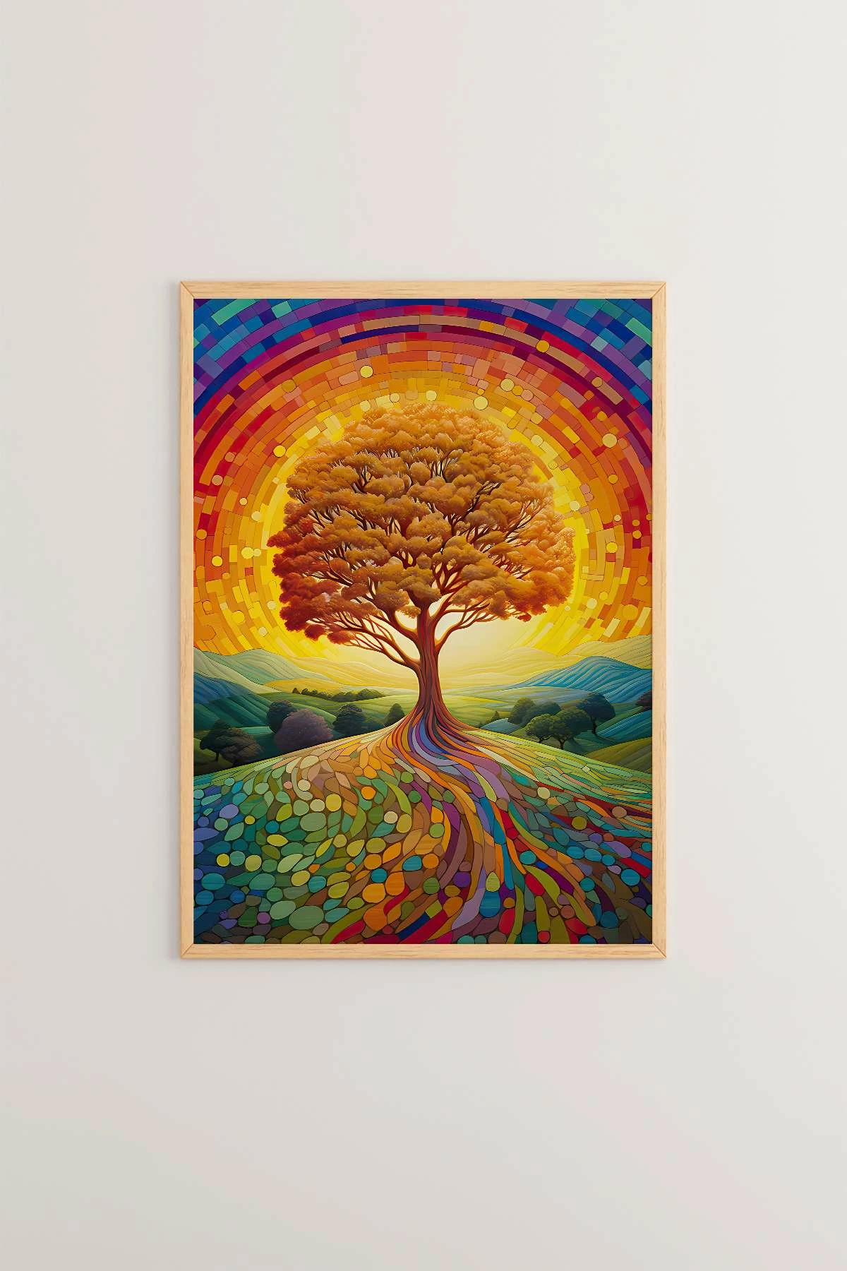 Pikturë dekorative me kornizë, shumëngjyrëshe, Wallity, Mscartmdl8, 33x48cm