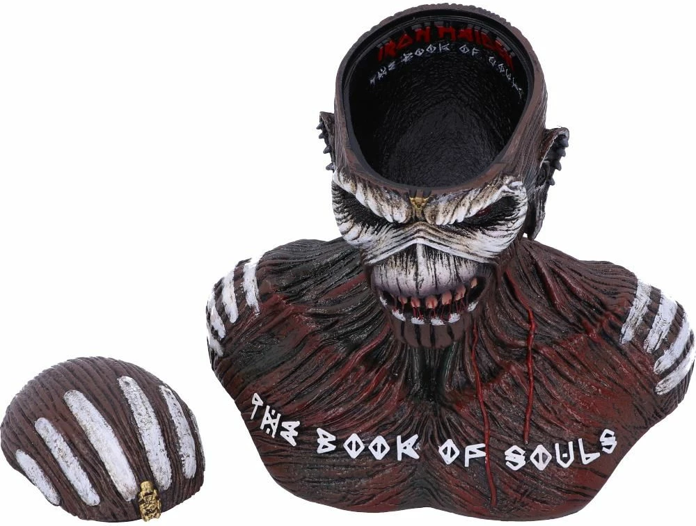 Kuti dekorative bust skulpturë NEMESIS NOW Iron Maiden The Book of Souls, rezinë, e pikturuar me dorë