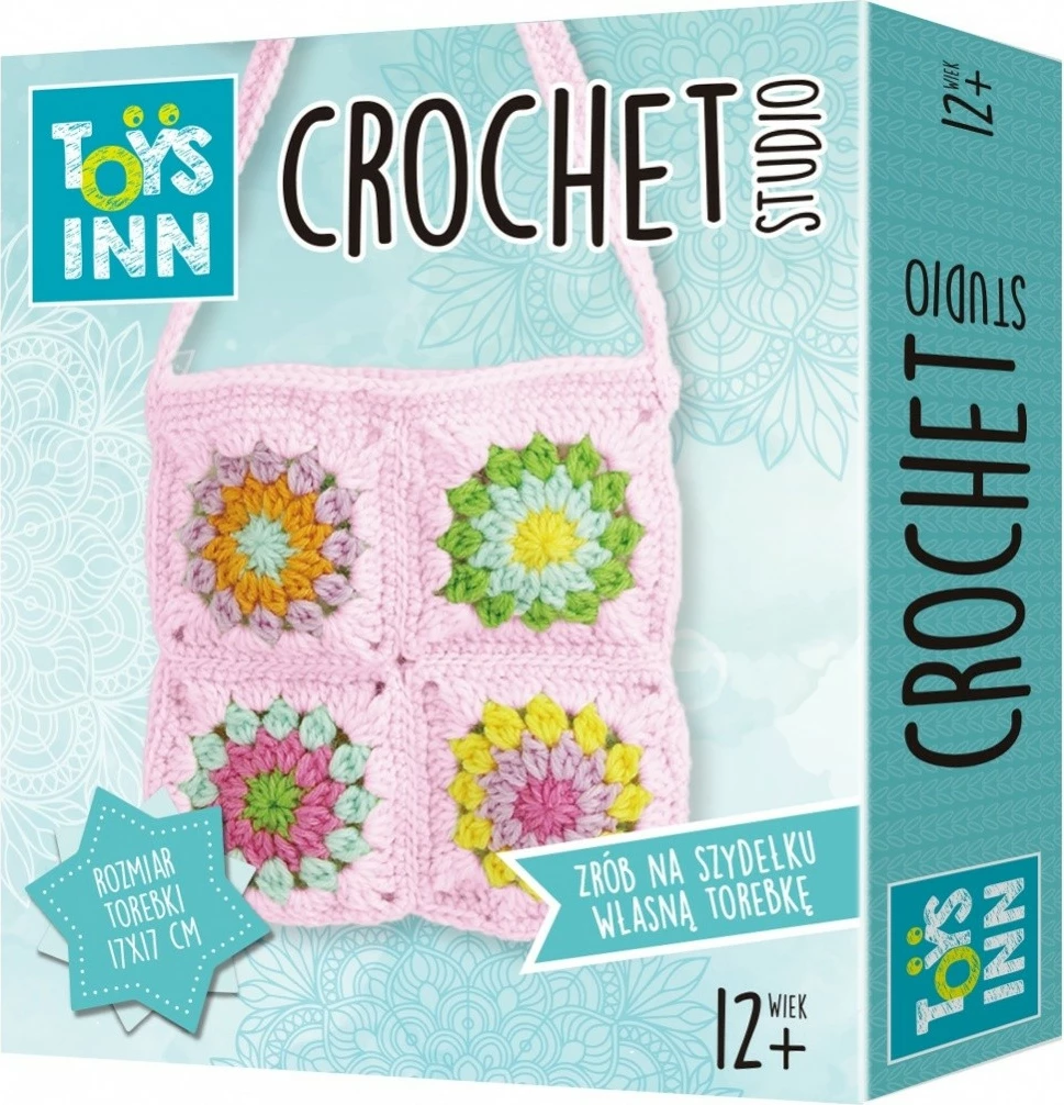 Set për çantë me grep, Stnux, STN9643, 7 ngjyra pe, për moshën 12+, çantë 17x17 cm, shumëngjyrësh, set