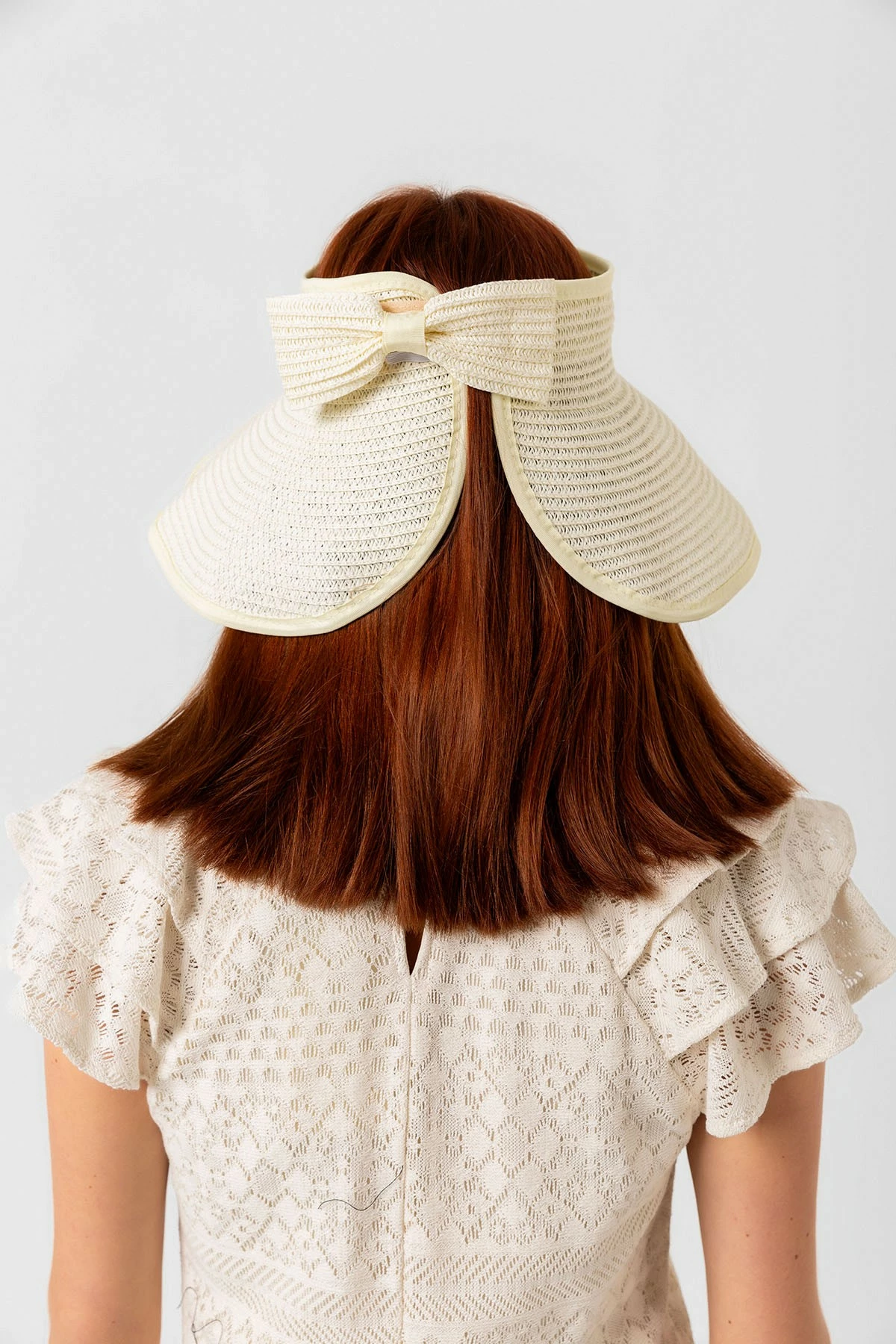 Kapelë verore për gra, ngjyrë krem, Jumeon, Hsr2080