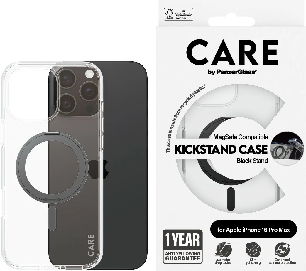 Mbështjellës PanzerGlass CARE Case MagSAFE për iPhone 16 Pro Max transparent