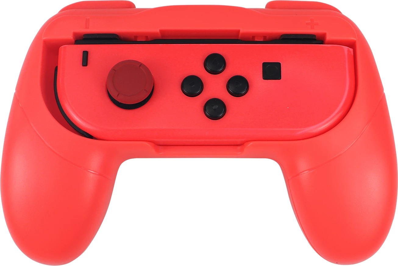 Set gripash për kontrollor MAXX TECH Grip 'n' Play Kit për Nintendo Switch Joy-Con, kuqe/blu (4 copë)