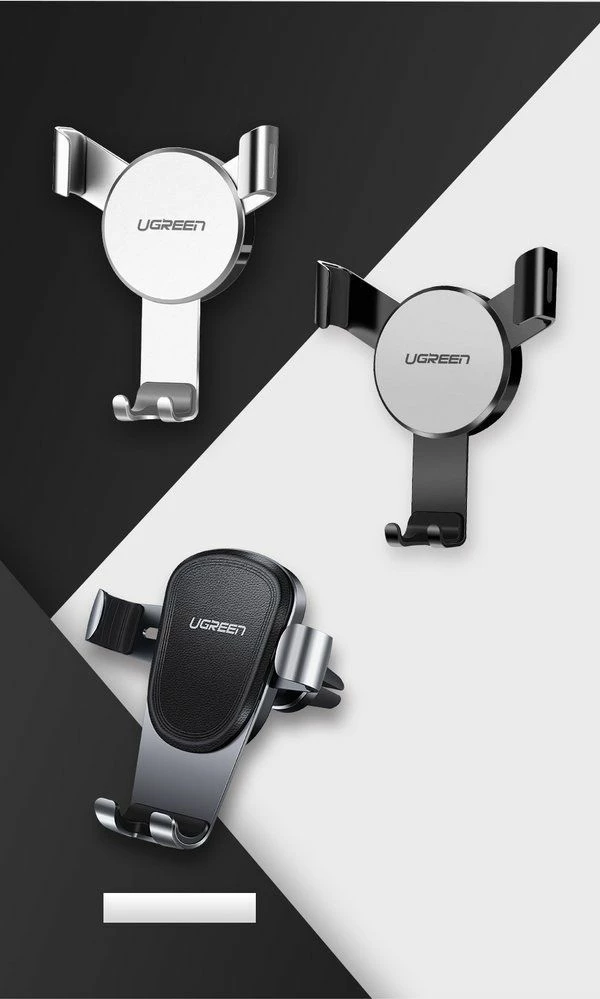 Mbajtëse telefoni për veturë Ugreen LP130 Gravity, për grilë ventilimi, 4.7-6.5", rrotullim 360°, Silver
