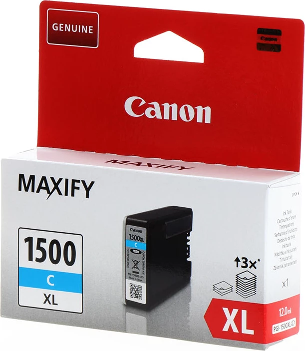 Kasetë boje printeri, Canon, PGI-1500XLC 9193B001, XL 12 ml 1020 faqe, cian
