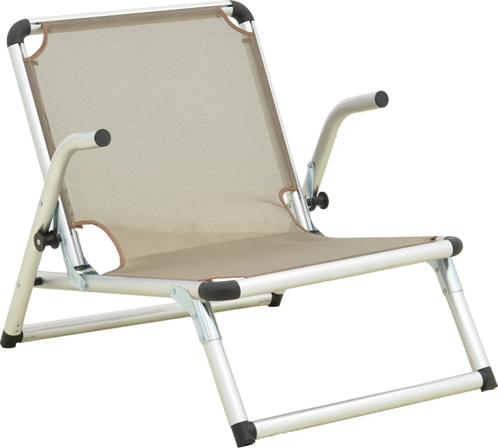 Karrige plazhi Plazo, alumin-textilene, ngjyrë bezhë, 55x70x59cm