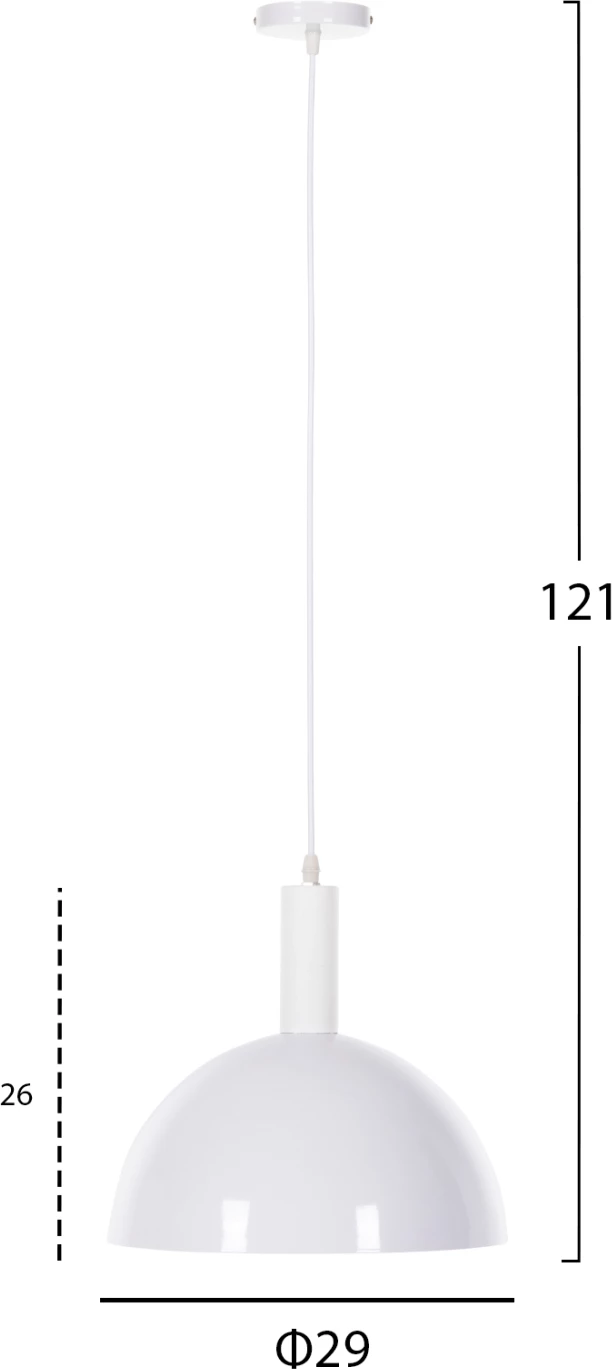 Llambë varëse tavani FH4111, metalike e bardhë, Φ29.5Χ119H cm