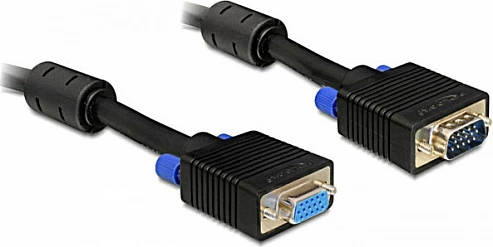 Kabllo VGA DeLOCK 15m, D-Sub male/female, e zezë