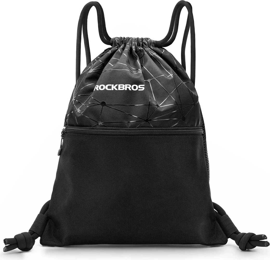Çantë shpine sportive Rockbros D49-2 9 L me lidhëse, xhep me zinxhir, shpinë e ajrosshme, e zezë