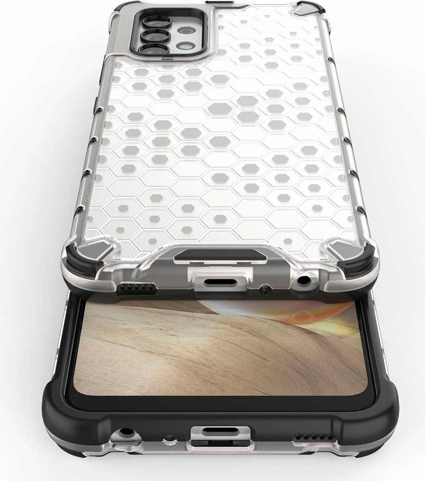 Mbështjellës Hurtel Honeycomb për Samsung Galaxy A03s, kornizë xheli, Blu