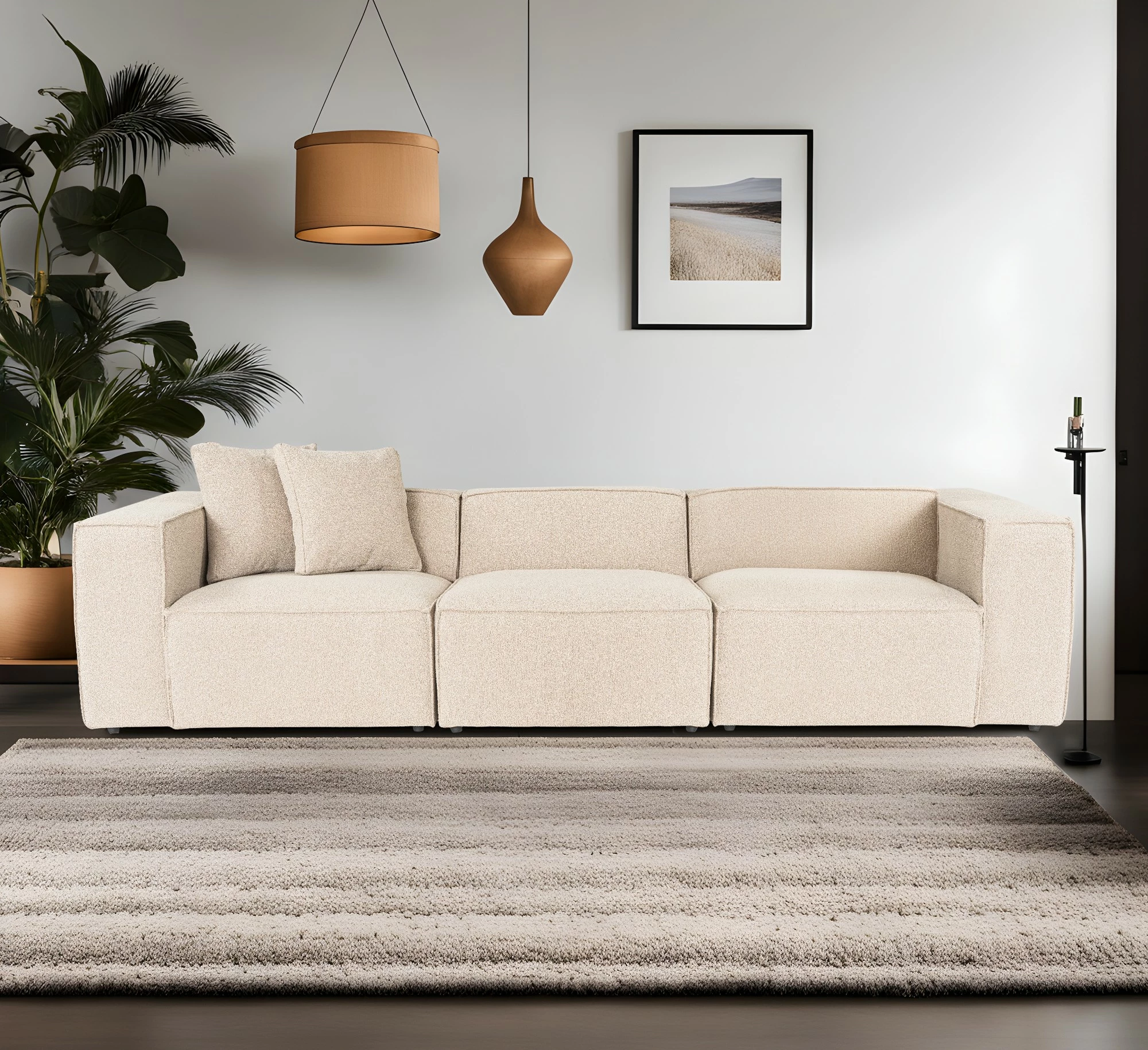 Kauç 3-ulëse Lora, ngjyrë pjeshke, Atelier del Sofa