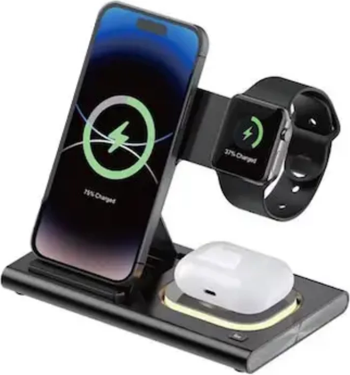 Stacion karikimi wireless 4-në-1 i palosshëm A80, e bardhe