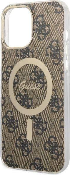 Mbështjellës Guess 4G MagSafe për iPhone 13 Pro Max 6.7", kafe
