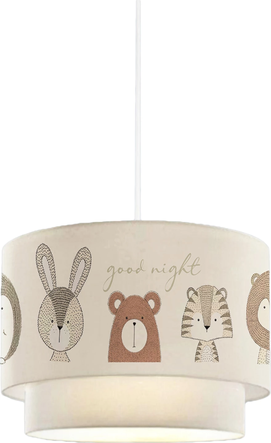 Llambë varëse për dhomë fëmijësh, FH7572.02, hije e bardhë me figura kafshësh