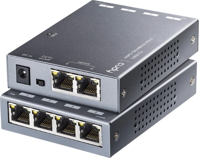 Switch 6-portësh PoE+ FS1006PL, gri