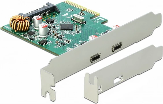 Kartelë zgjerimi PCIe DeLOCK 90397, 2x USB-C USB 3.2 Gen2 10Gbps, low-profile