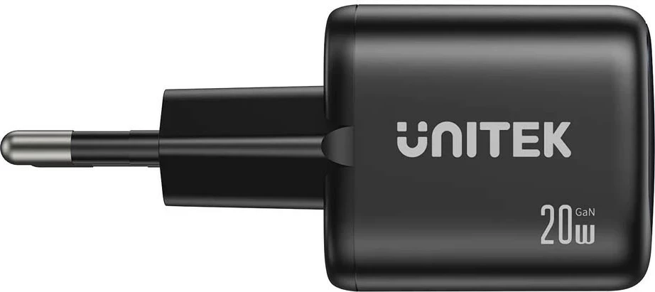 Karikues rrjeti Unitek GaN 20W, USB-C PD 3.0 + USB-A, i zi